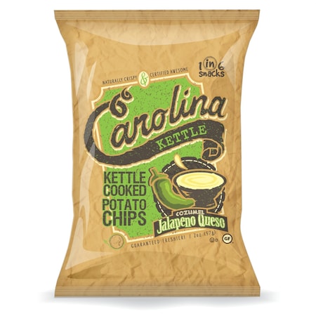 1 In 6 Snacks 1 in 6 Snacks Carolina Cozumel Jalapeno Queso Kettle Cooked Potato Chips 2 oz Bagged 10606